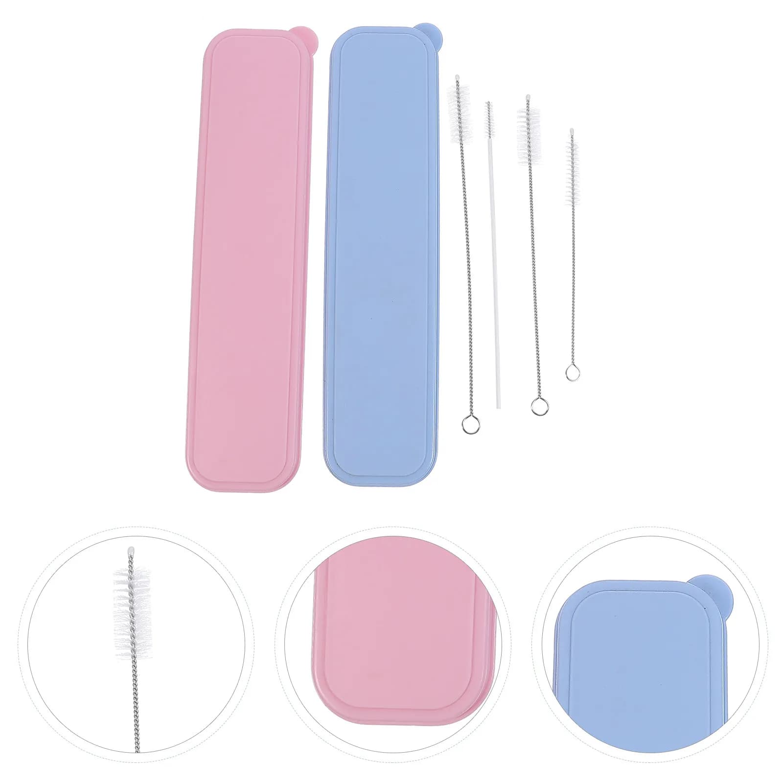 Set di 1 Contenitore Portatile per Cannucce di Grado Alimentare, Design Oblungo con Bordi Lisci per Casa, Ristorante, Hotel, Esterni, Igienico