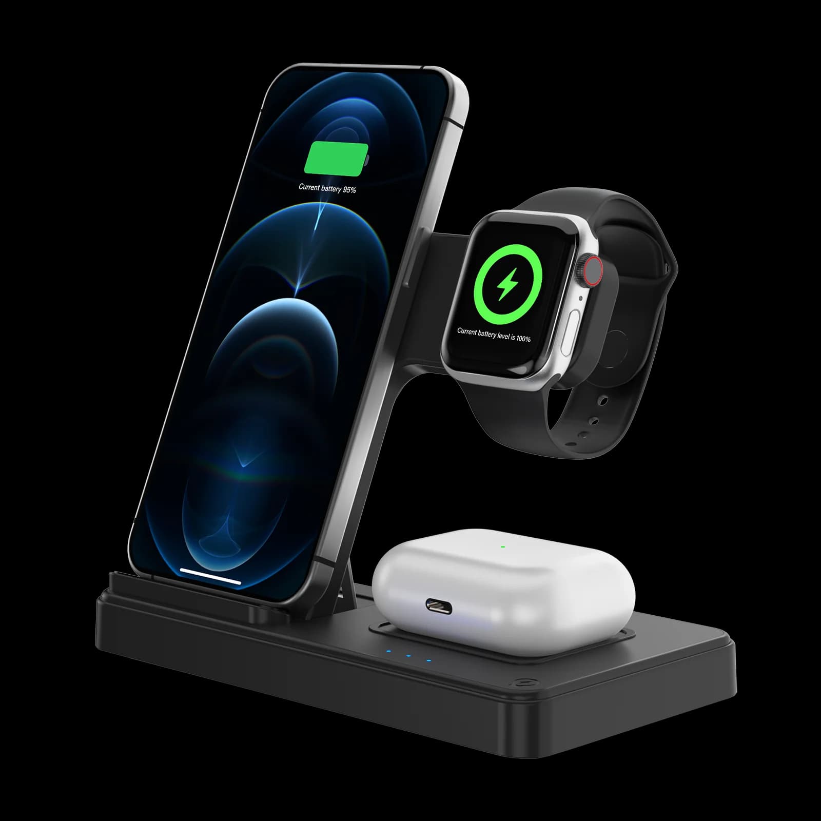 Wireless charging station 3 in 1 Foldable 18W Magnetic Fast Charging for IPhone 16 15 14 13 12 Pro/Pro Max/Plus/Watch and Airpods