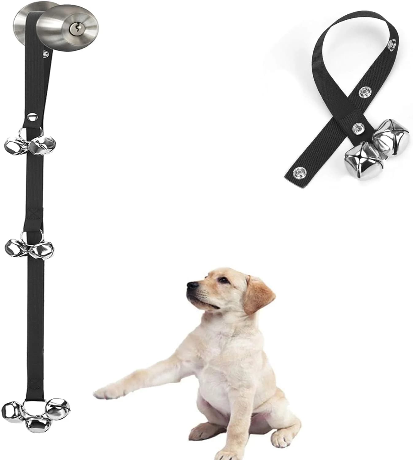 Adjustable Dog Door Bell for Potty Training Loud Jingle Bells Puppy House Training Reminder Pet Dog Training Supplies