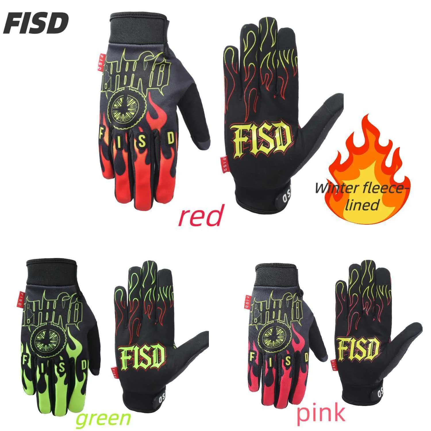 Winter lined flame motorcycle Outdoor Cycling Fashion Unisex Gloves Full Finger Cycling Gloves