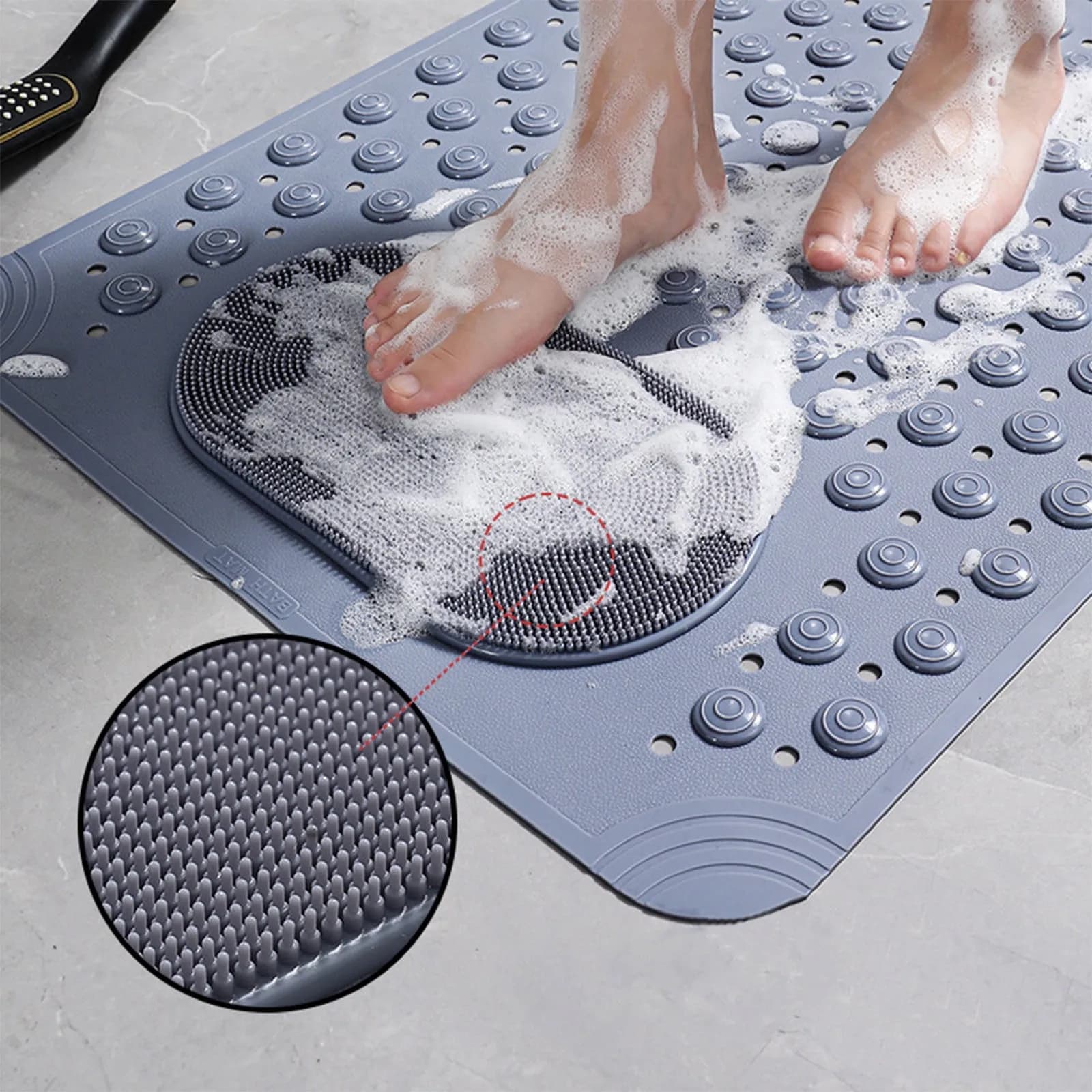 Tappetino da bagno grande Non tossico sano sicurezza ventosa antiscivolo tappetino da doccia per bagno tappetino da bagno per massaggio ai piedi tappetini da bagno ecologici