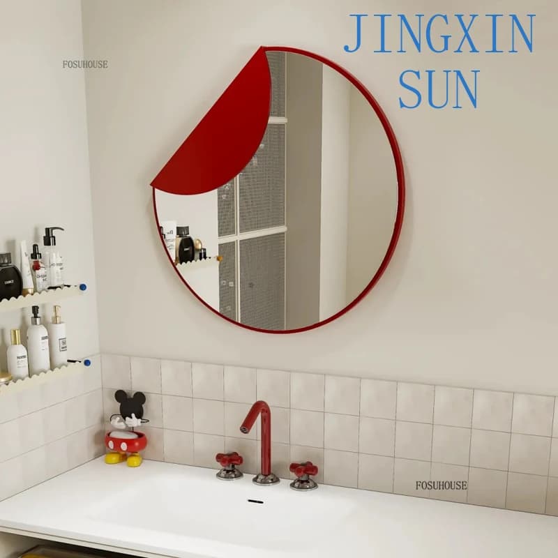 Nordic smart bath mirrors dopamine wash basin wall mounted with light bathroom French toilet defogging