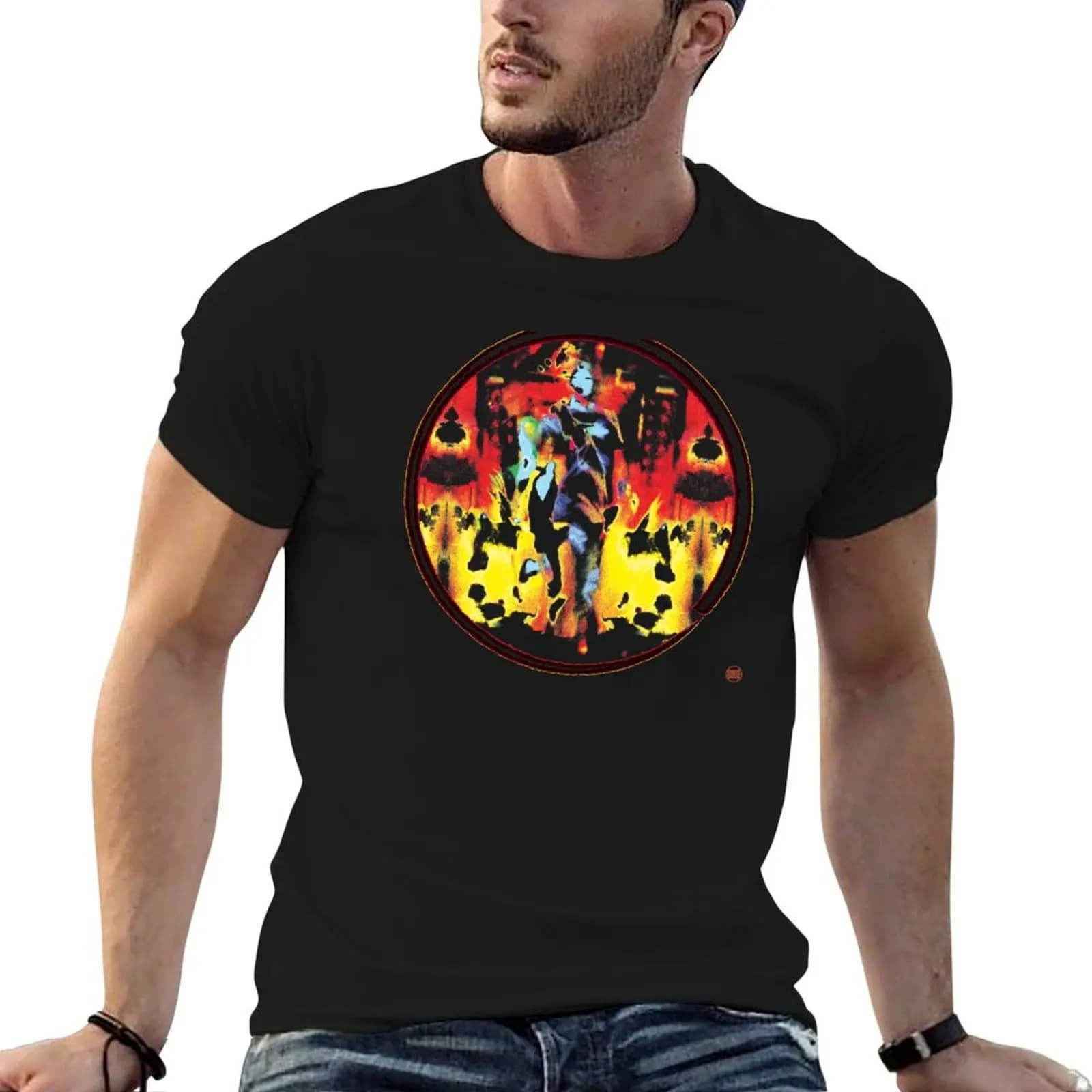 Parisian Geisha by Edantz - Apparel Black Hollow Ring T-Shirt Big and Tall Solid Color T-Shirt