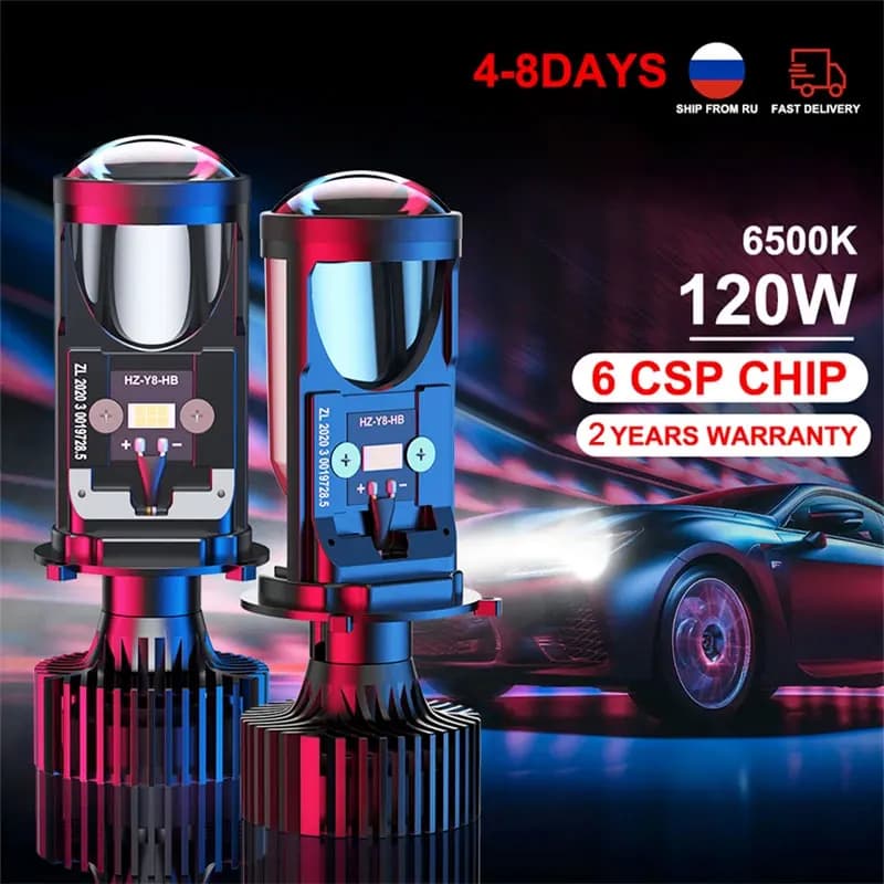 Y6D H4 LED Faro Canbus Lampada per auto Mini Lente per proiettore Automobles Lampadina 6500K Kit di conversione Fascio Hi/Lo 12V/24V LHD LED