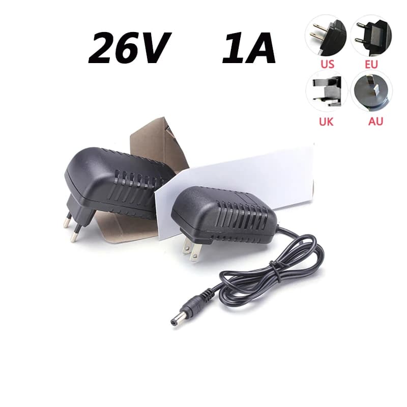DC power supply 26V 1A battery for muscle relaxing massage battery 26W power adapter type L DC plug EU 3.5*35MM