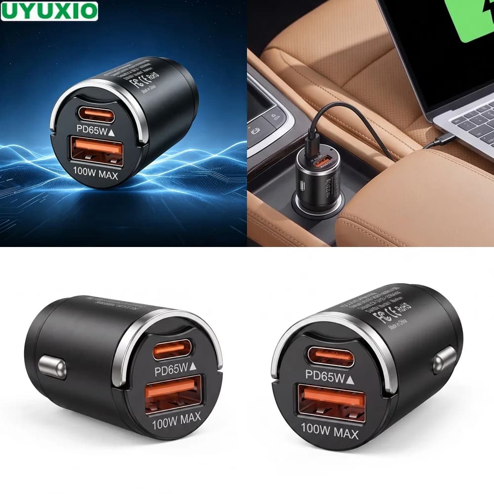 165W Flush Fit Car Charger PD 65W Type C and 100W USB A Power Compact Metal Flush Fit Design for Cars Trucks SUVs and Vans