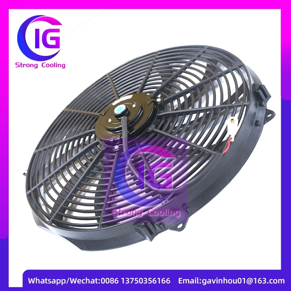 Ventola Elettrica da 16 Pollici 80W per Radiatore, Universale, Ultra-Sottile, a Flusso d'Aria Diretto, per Asciugacapelli, 12V/24V