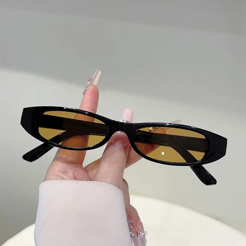 KAMMPT Closed oval sunglasses Woman 2025 New Fashion Outdoor Decor Shades Trendy Luxury Brand Design Holiday Sunglasses casual