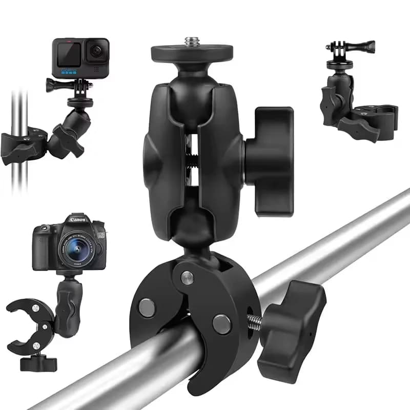 Morsetto a doppia clip per fotocamera GoPro, supporto per manubrio di moto e bicicletta, accessorio per Insta360 One X2 X3 e altre action cam.