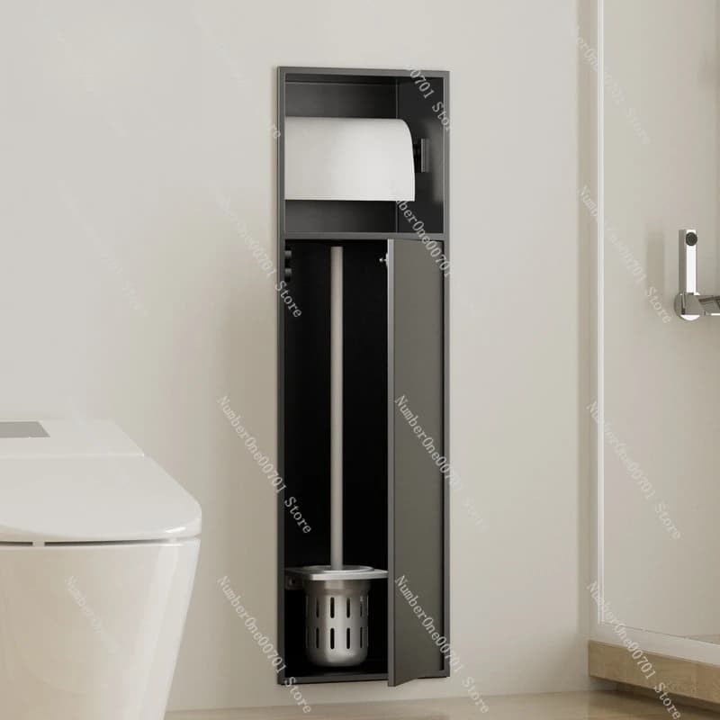304 Stainless Steel Niche Toilet Hidden Toilet Brush Niche Embedded Tissue Box Concealed Niche