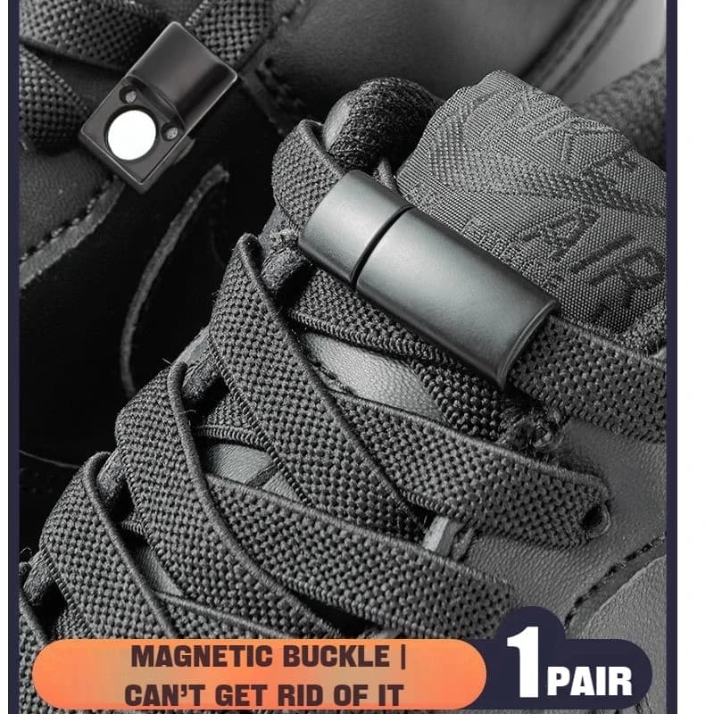 1 paio di lacci magnetici con chiusura magnetica senza cravatte lacci elastici piatti scarpe da ginnastica stivali senza cravatta elastici per lacci delle scarpe per accessori per scarpe