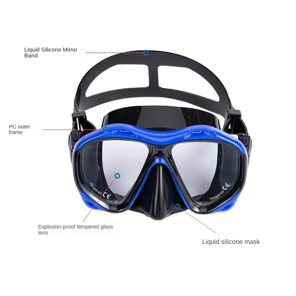 Double lens snorkeling mask for adults, diving mask with soft skirt - Anti-lost design