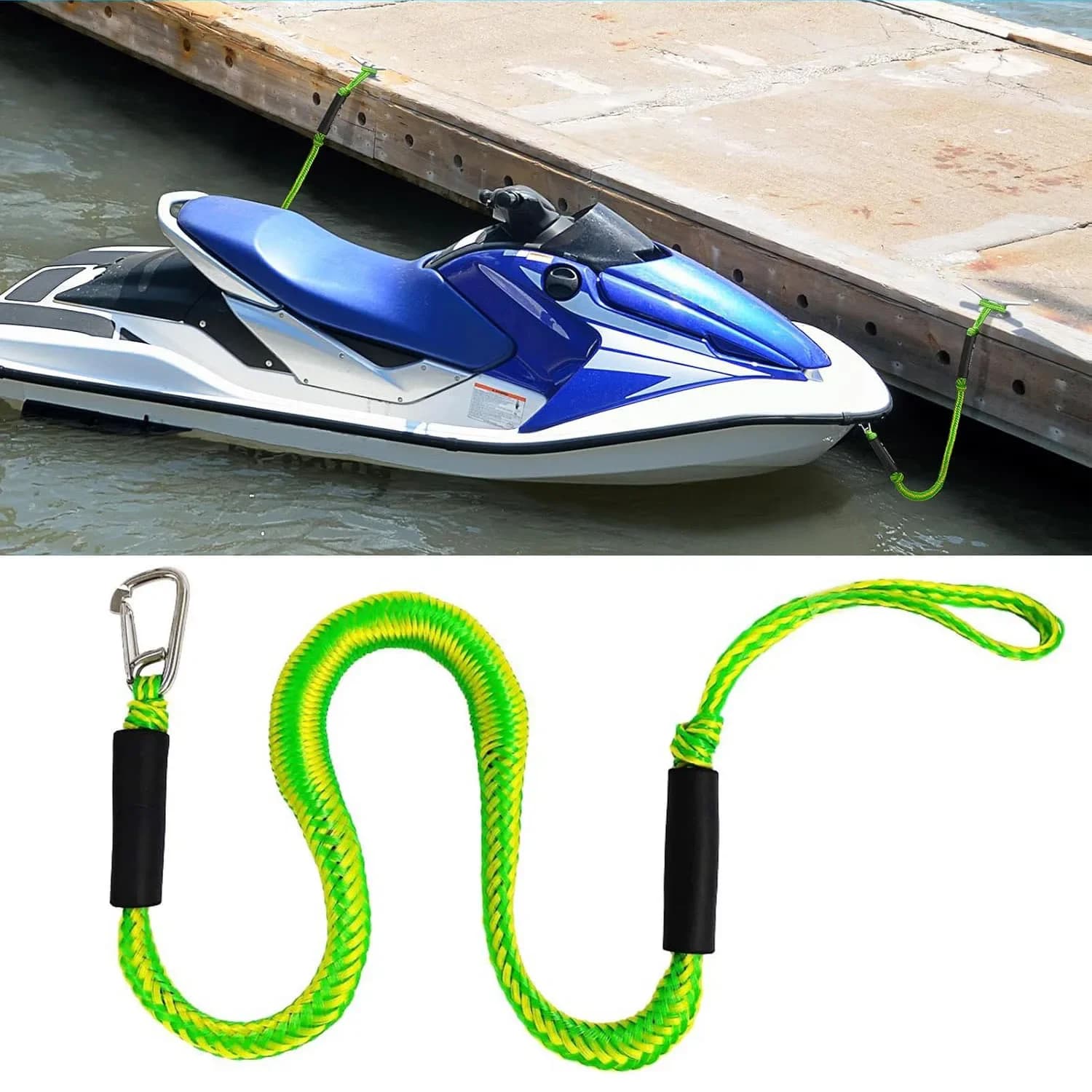 Barca Bungee Dock Linee Cavi Corda di aggancio per Kayak Watercraft SeaDoos Jet Ski Pontone Canoa Barca di potere Corda di ormeggio Accessori