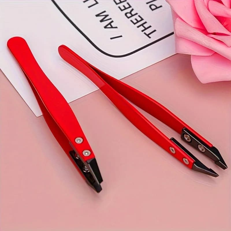Pinzette a punta in ceramica con zirconia Pinzette in acciaio inossidabile con punte inclinate Bordi Sopracciglia Barba Pinzette per ciglia per capelli