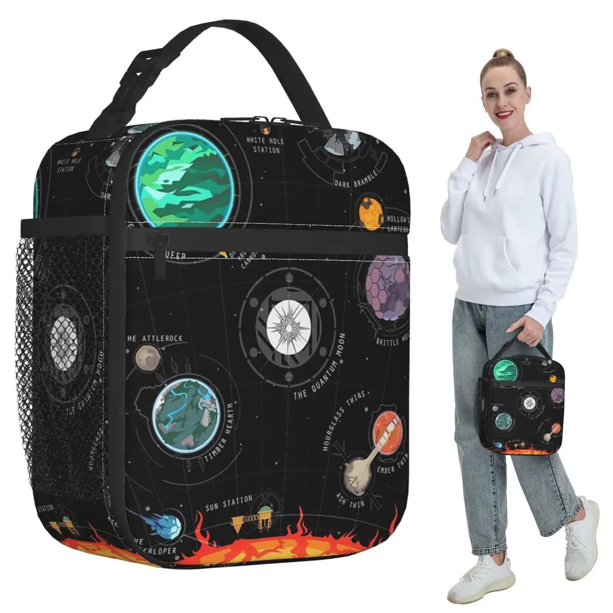 Outer Wilds System Insulated Lunch Bag for Women Office Cooler Thermal Food Box Tote Portable Lunch Boxes Container