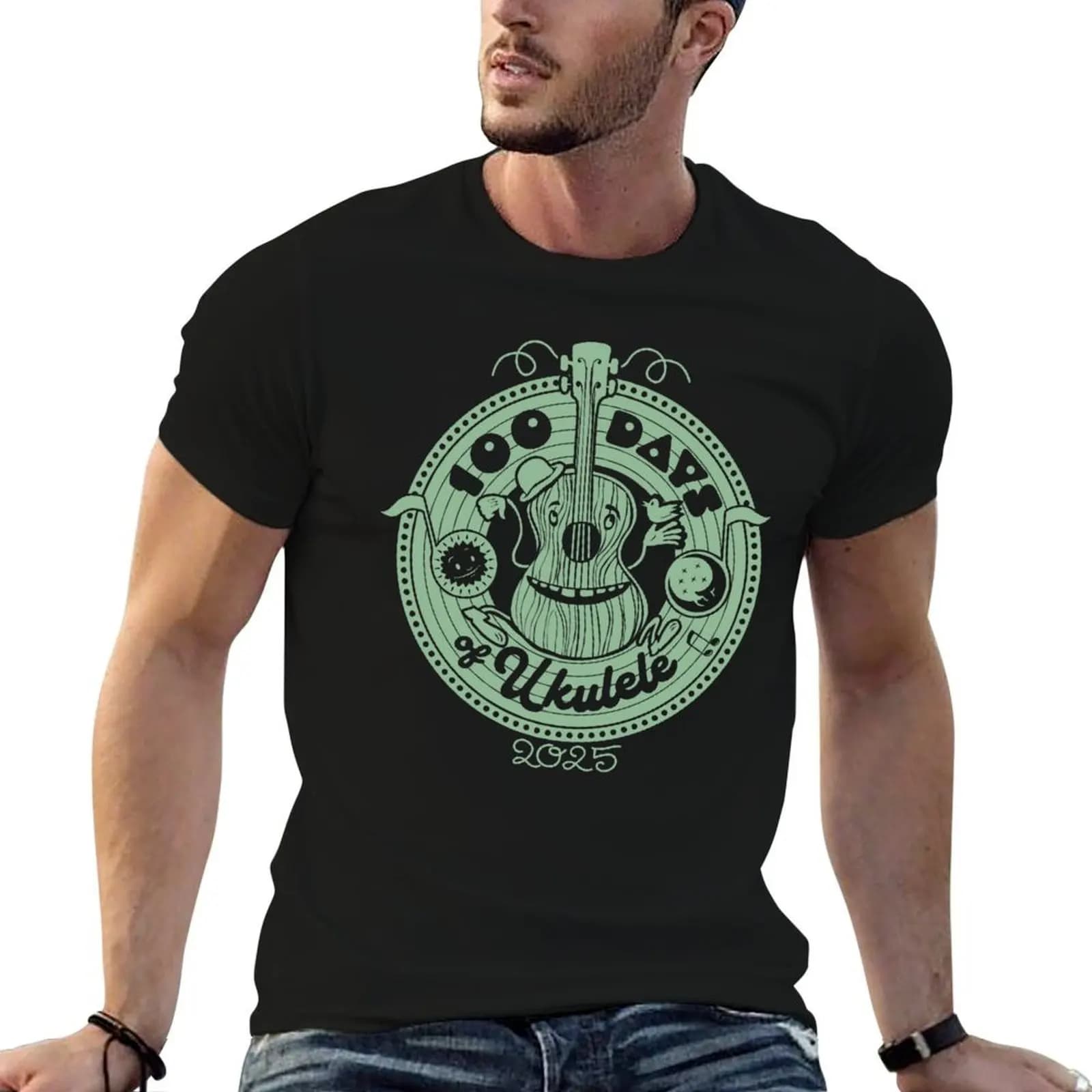 2025 Long Play 2: Menta - 100 Days of Ukulele 2025 T-shirt t-shirt uomo cotone uomo t-shirt t-shirt in cotone pesante