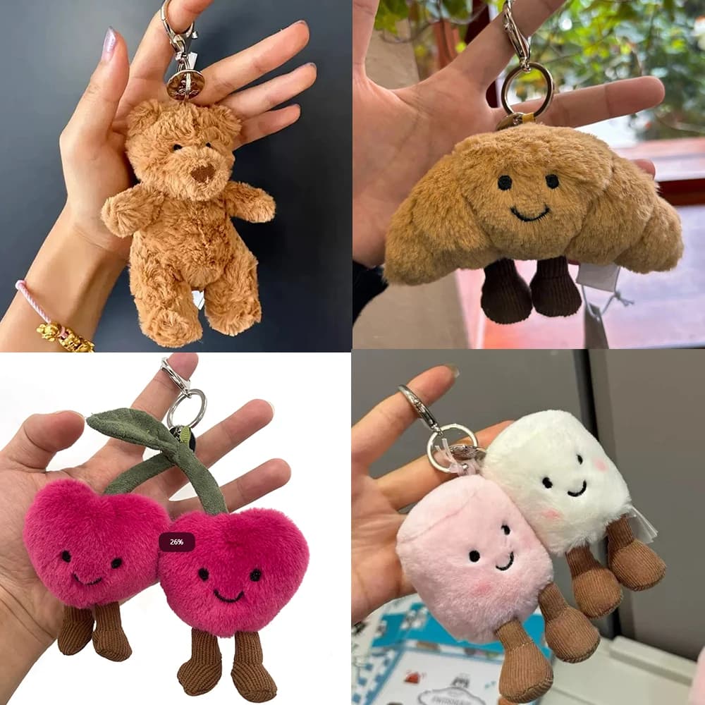 2026 tea bag Jc Cute Plush Toy label cute girl bag charm plush toy keychain Kawaii plush toy Limited New Gift bag