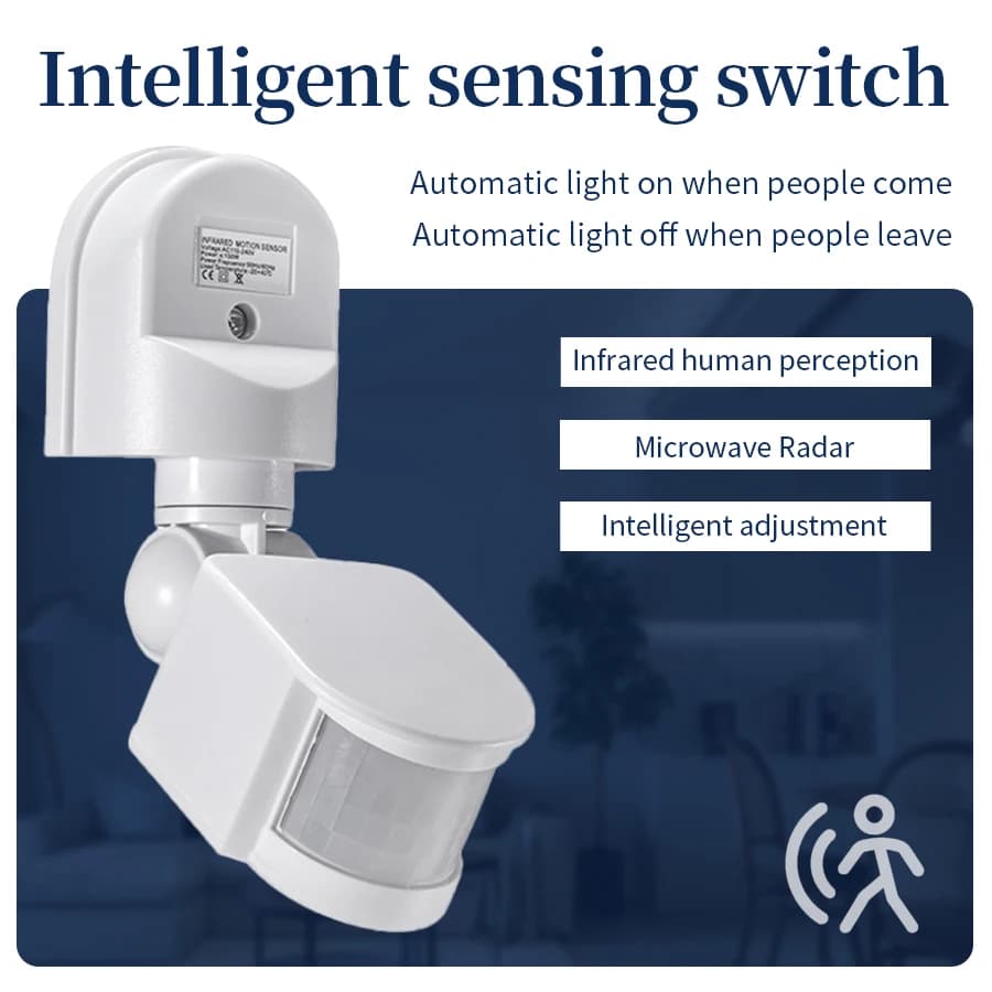 AC 110-240V DC12V PIR Sensore di movimento Rilevatore automatico di movimento del corpo umano Sensore di luce a induzione a infrarossi Lampada a LED Lampadina Interruttore