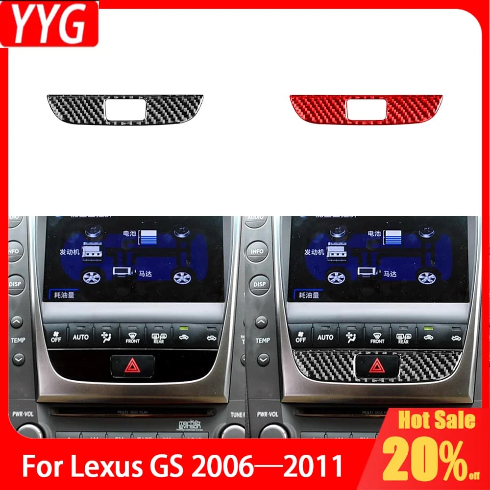 Carbon Fiber Spie Emergency Lamp Panel Car Accessories Interior Cover Trim Wall decal EditFor Lexus GS 2006- 2011