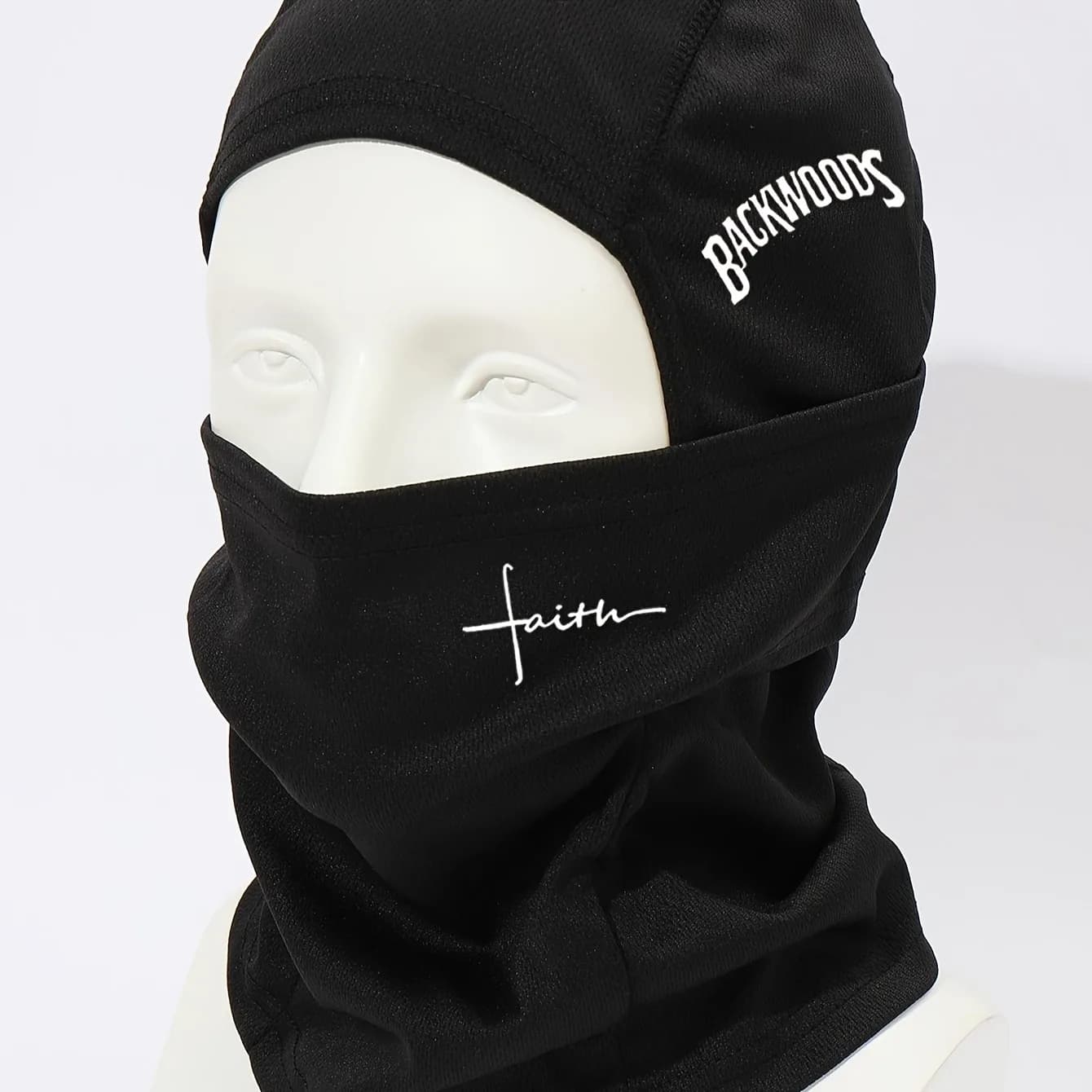 1 piece/2 pieces/3 pieces optional - Balaclava Hat with BackWOODS print windproof, dustproof and breathable - Unisex integral mask for outdoor sports