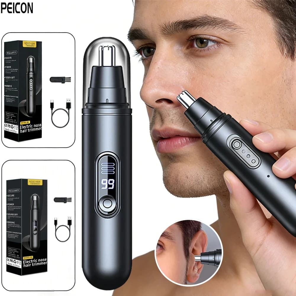 Mini Electric Nose Hair Trimmer for Men Portable Cordless Ear And Eyebrow Shaver Rechargeable Wet/Dry Beard Trimmer