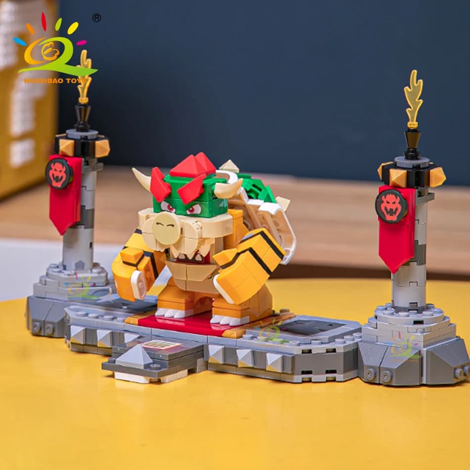 HUIQIBAO GIOCATTOLI 491 Pz Ragazzi FAI DA TE Giochi Giapponesi Cartoon Koopa Con Piattaforma di Combattimento Building Blocks Giocattoli Dei Mattoni Per Bambini Regalo Per Adulti