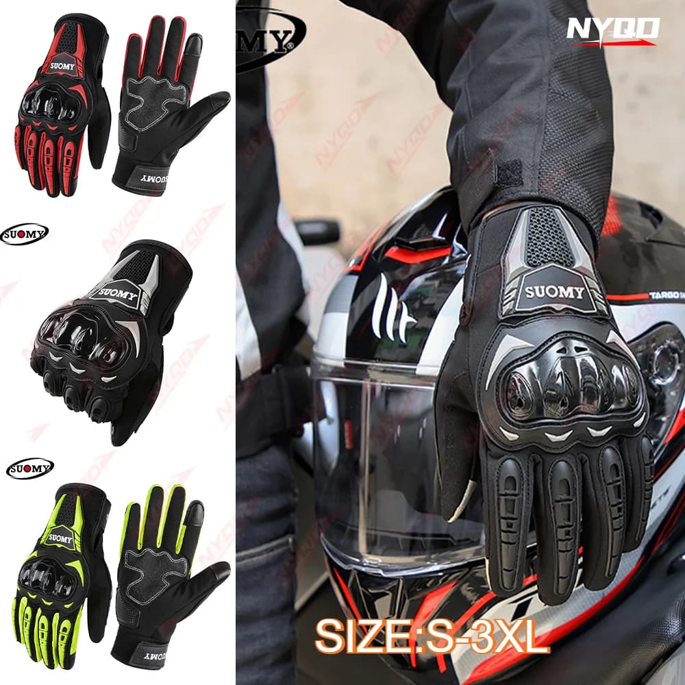 SUOMY Winter Autumn Motorcycle Gloves Thermal Anti Fall Anti Slip Wear Resistant Touch Screen for Men Women Motorbike Riding