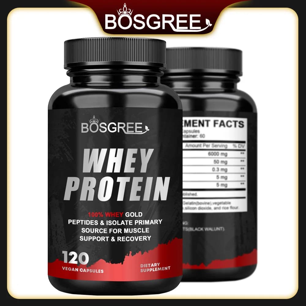 Whey Protein Capsules - Contains 6000mg of Protein - Balanced Muscle Health,Boost Immunity and Support Post-exercise Recovery