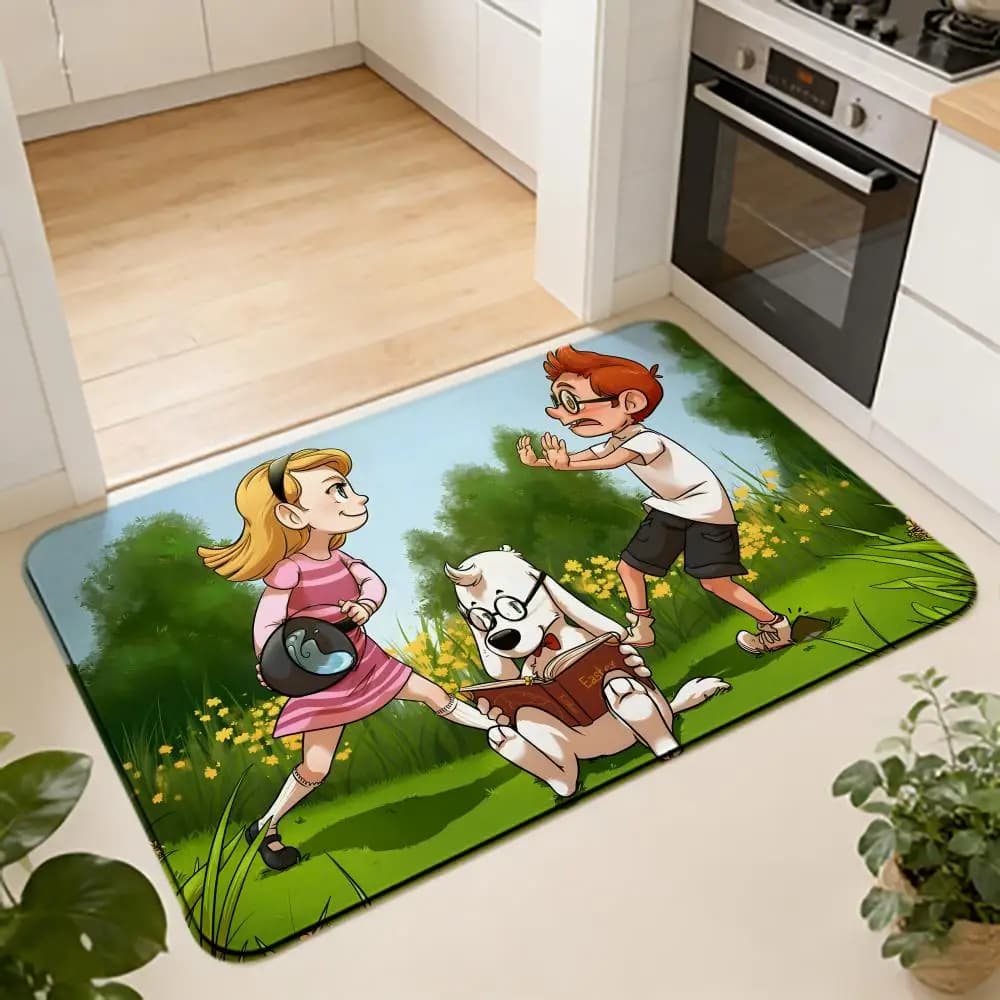 ANIME M-Mr Peabody & Sherman Tappetino assorbente per pavimento, tappeto antiscivolo per bagni, toilette e servizi igienici