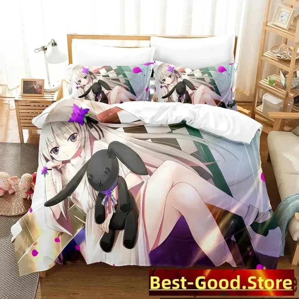 Set di biancheria da letto Anime Yosuga No Sora per ragazzi e ragazze, copripiumino e federa, misure Twin, Queen, King, per ragazzi e adulti, tessili per la casa.