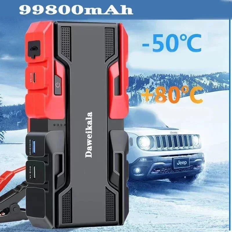 Powerful 12 V car starter, 99800 mAh car battery starter. Emergency boosters. Emergency starter for motor vehicles