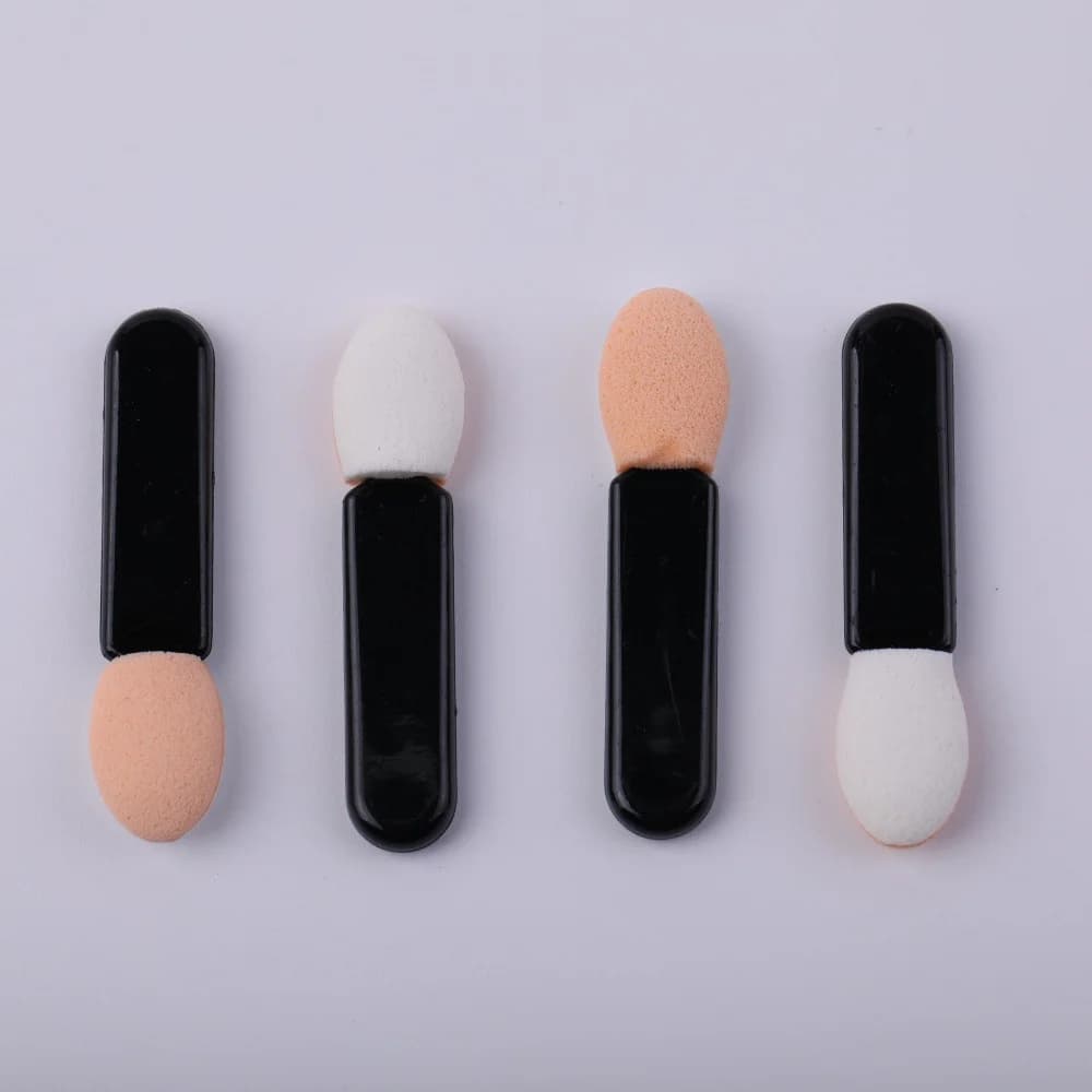50/100pcs single-head Chrome Applicator Mirror Stick Pigment Sponge Sided Eyeshadow Nail Powder Brushes Sponge Disposable