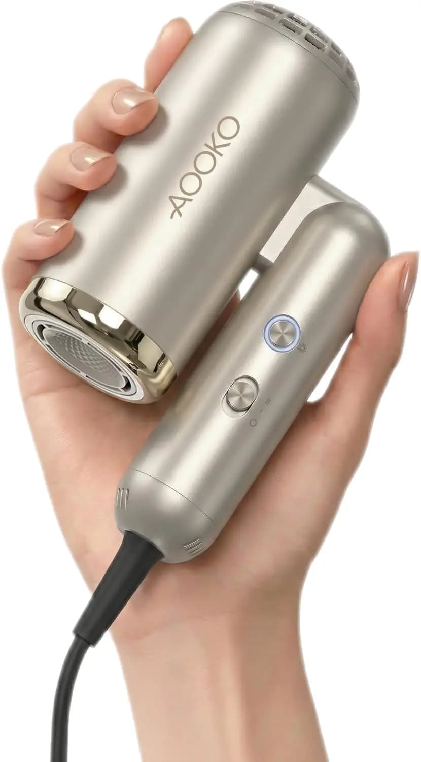 110,000 RPM Travel Hair Dryer, Dual Voltage 100-240V, Mini Foldable, Low Noise, Lightweight
