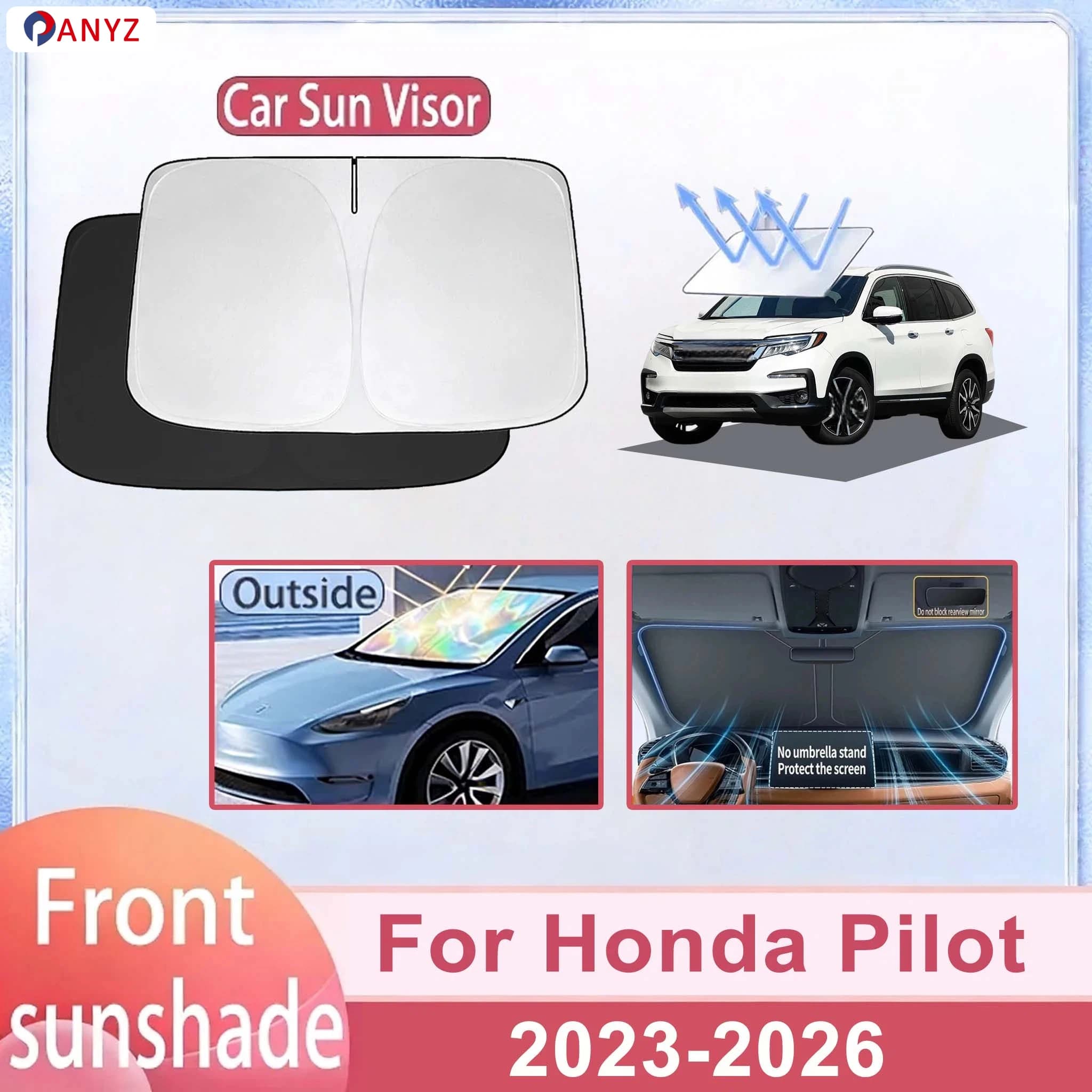 For Honda Pilot 2023-2026 Car Windshield Sunshade Cover Front Window Sun Shade Heat Insulation Summer Auto Accessories