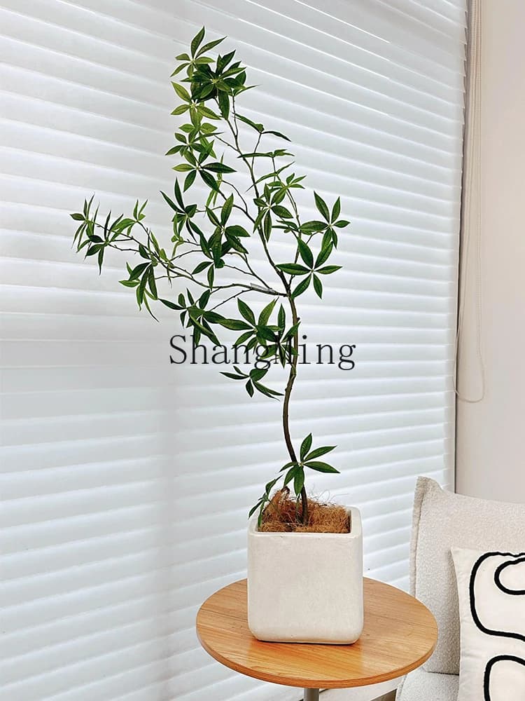 Simulation HJ plant green in pot bionic fortune tree high-end decoration desktop interior ornamentation simulation tree fake plant