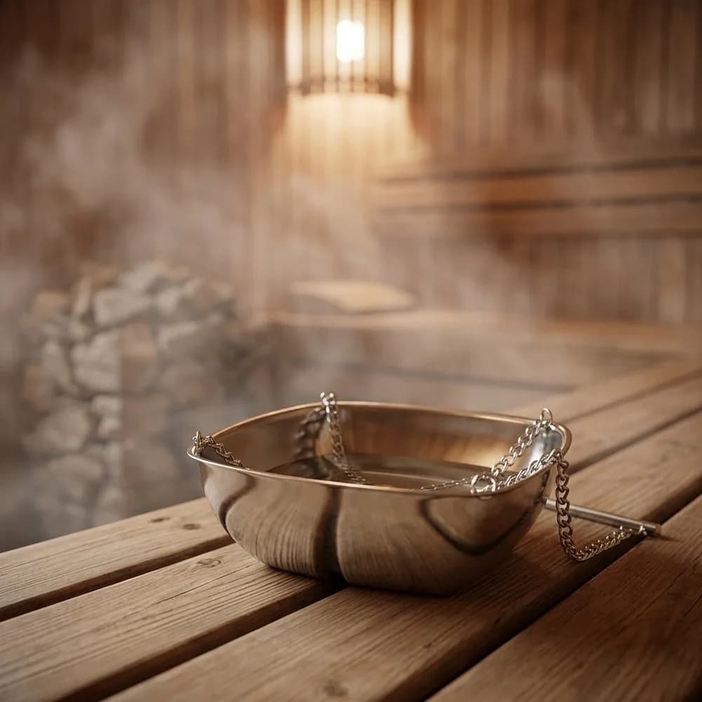 Stainless Steel Sauna Aroma Diffuser with Wood Element Designed for Direct Heat Exposure and Oil Volatilization