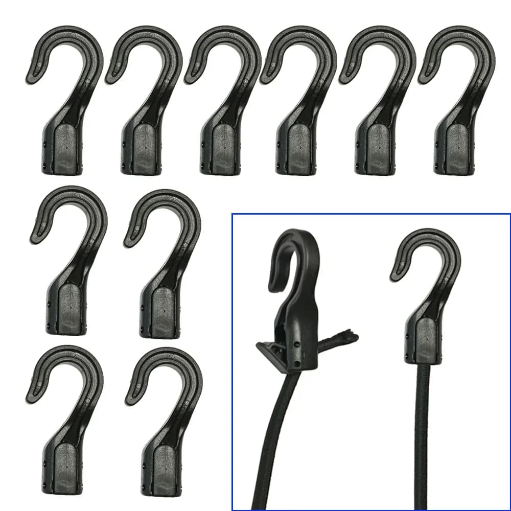 10-20 Parts Fast Hooks for Cords, Wires for Boat Cords, Kayaks, Moto, Hooks for Camping Curtains, for Elastic Cords and Bungee Belts