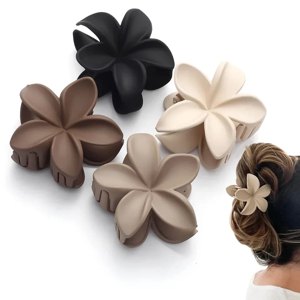 Grandi fermagli a forma di fiore per donna, fermagli per capelli alla moda, fermagli opachi per ragazze, graziosi accessori per capelli, barrette.