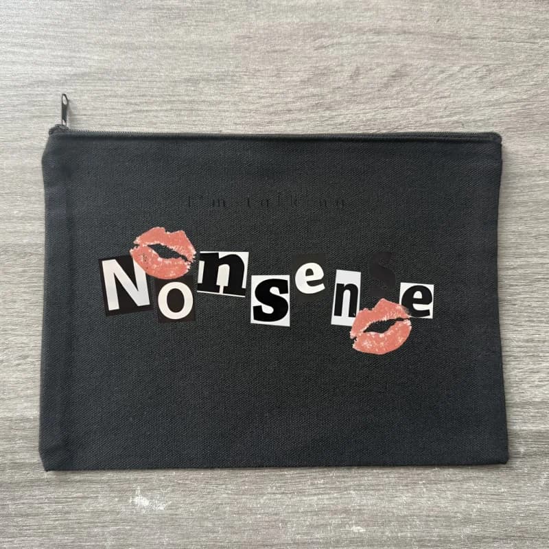 Borsa in tela con stampa grafica Y2K di Sabrina Carpenter, nuova borsa nera per cosmetici, rossetti e profumi