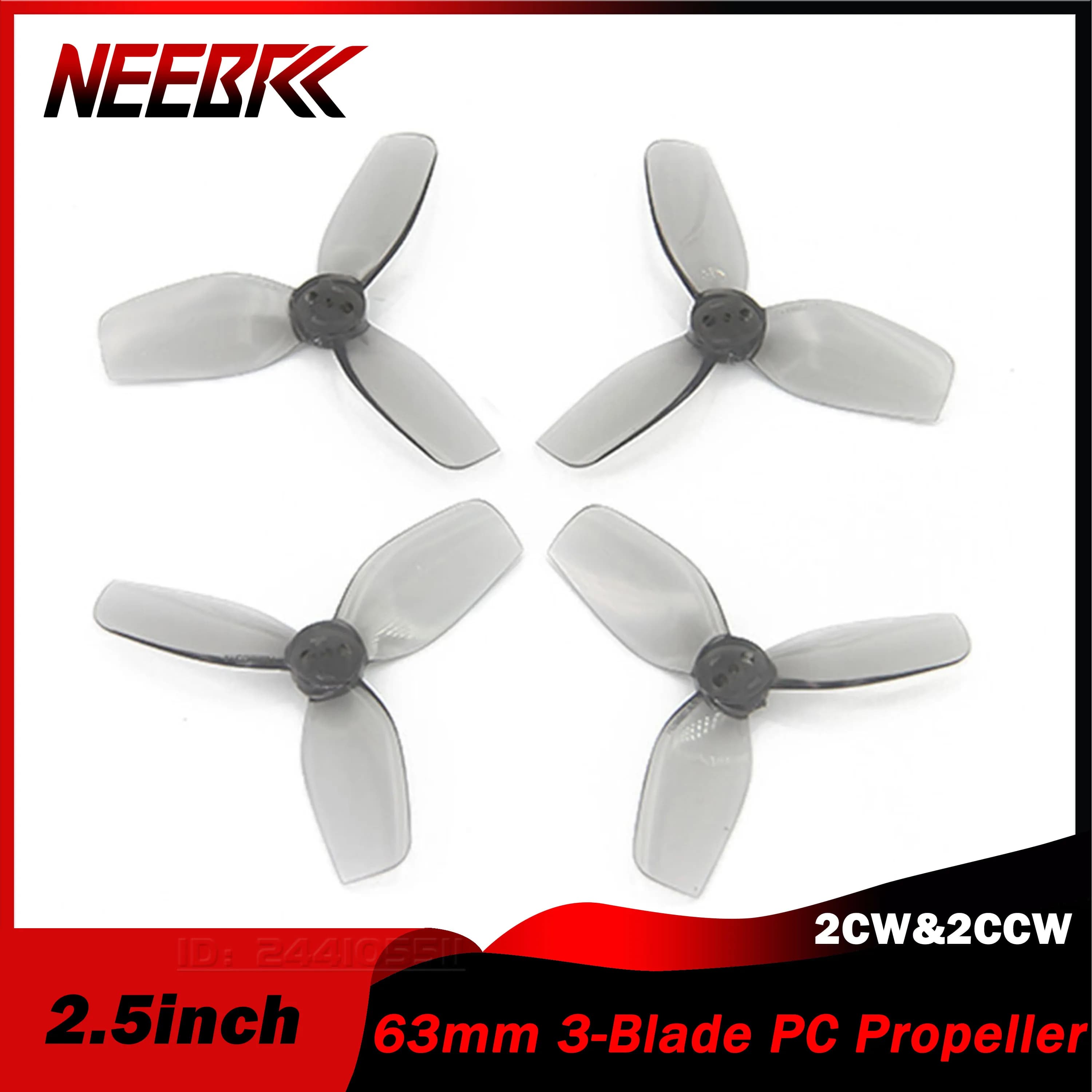 2 paia NEEBRC 2.5 pollici 63mm 3 lame 2CW e 2CCW PC elica per FPV Racing Drone Freestyle Cinelog25 Defender 25 parte aeroplano fai da te