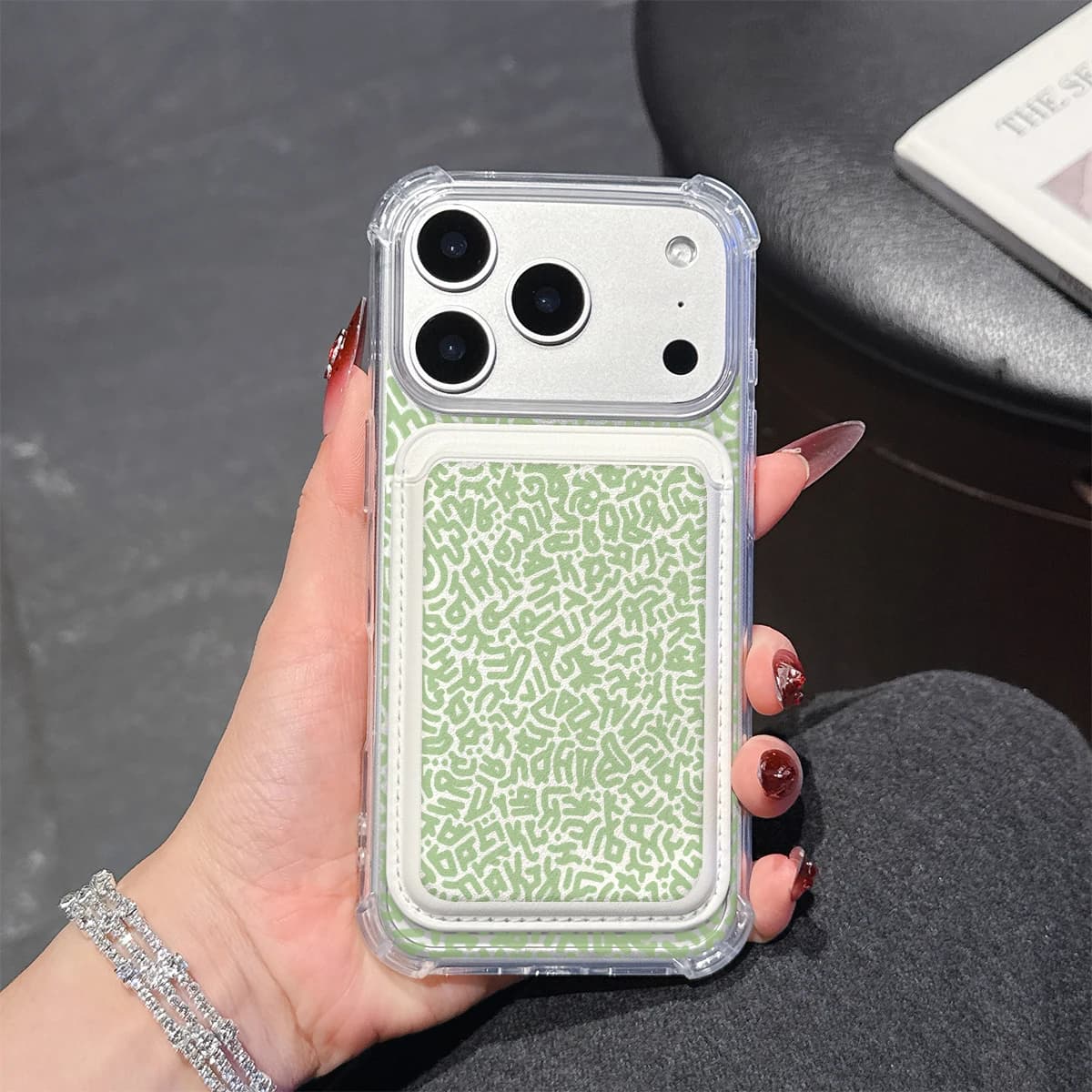 Sage Maze Phone Case For iPhone 17 16 15 14 13 Pro Max Plus Wallet Pocket Transparent Soft TPU for Magnetic Phone Case