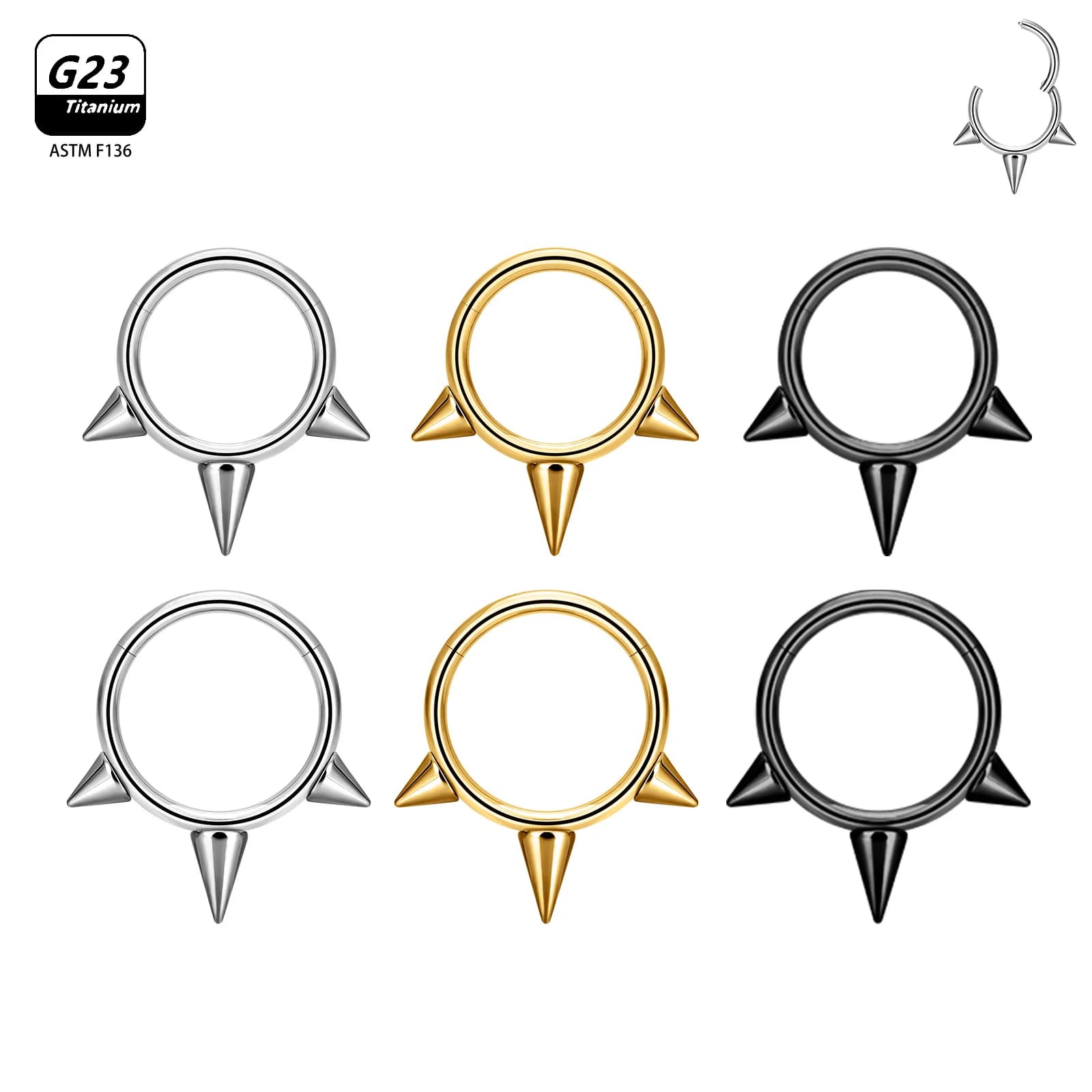 G23 Titanium Piercing Nose Ring Hoops Earring For Women and Men Sexy Body Piercing Sharp Cone Jewelry Accessories 2024 New
