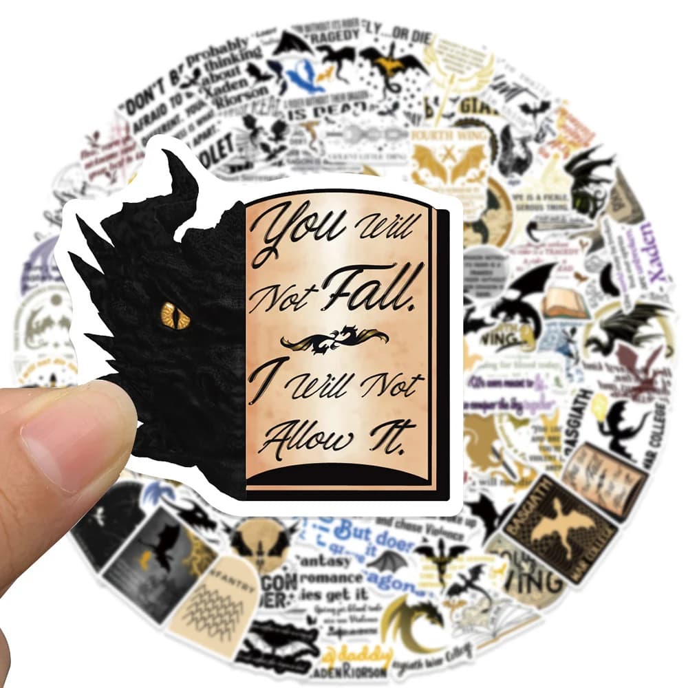 10/30/50/100pcs Novel Fourth Wing Dragon Graffiti Stickers Fantasy Cartoon Graffiti Decal DIY Laptop Notebook Diary Cool Sticker