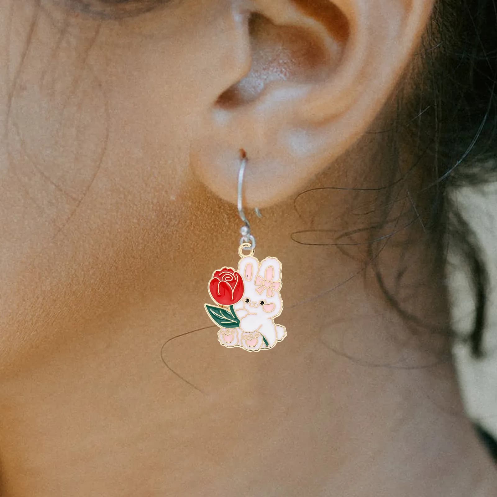 10 Pezzi Ciondoli a Forma di Coniglio in Lega, Superficie Liscia e Delicata, per Creazione di Gioielli Fai-da-Te, Bracciali, Collane, Feste Danzanti, Cosplay