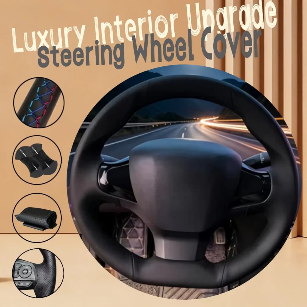 Customize Microfiber Leather Car Steering Wheel Cover Automotive Interior Accessories Steering Wrap Cover For Peugeot 308