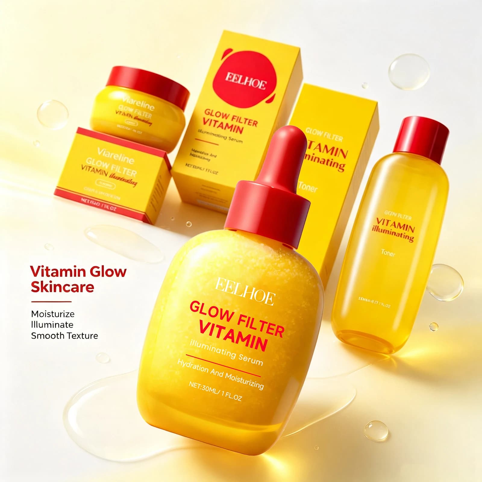 Korean Vitamin C Plumping Serum Strengthens Skin Barrier Brightening Face Skin Care Set Vitamin Face Cream Daily Facial Skincare