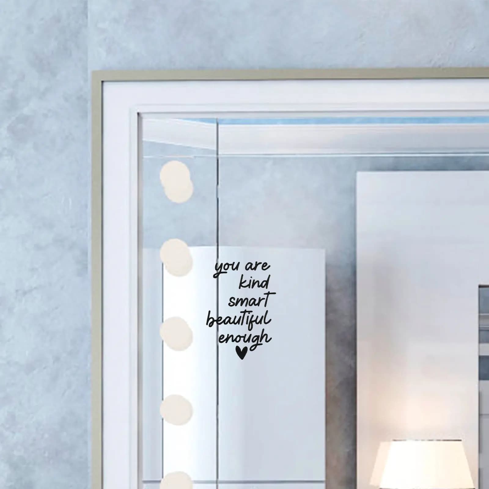 2 Fogli Adesivi per Specchio da Bagno, Decalcomania in Vinile 'Sei Gentile', Adesivo di Affermazione per Camera delle Ragazze, Decorazione Murale Ispirazionale