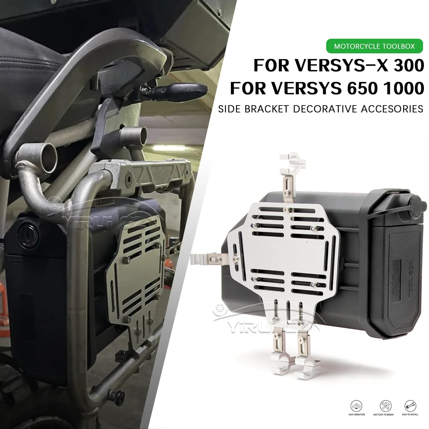 PER Kawasaki VERSYS-X 300 Versys650 Versys1000 Cassetta degli attrezzi per moto Scatola decorativa laterale impermeabile Kit di pronto soccorso/rottura Cassetta degli attrezzi