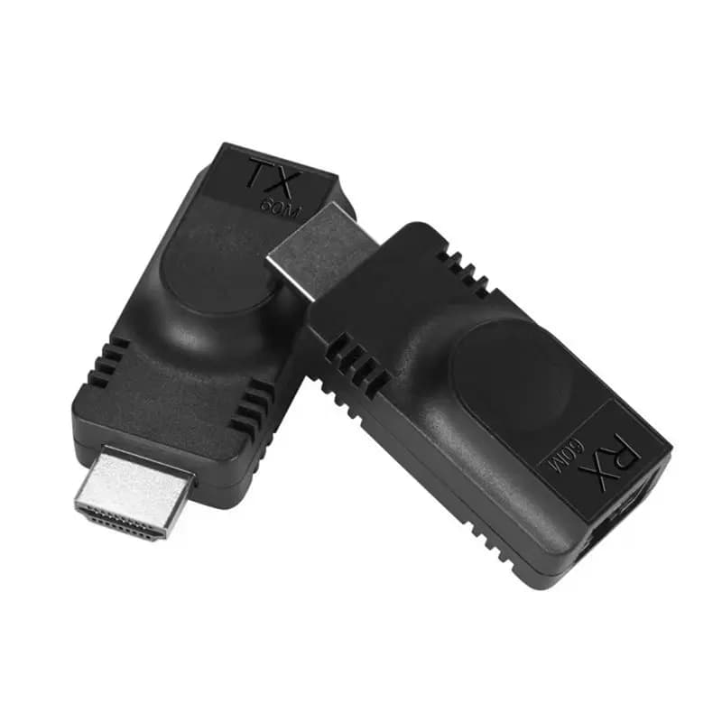 -For PC-PS4-PS5-HDTV Extension for single network cable transmitter 60 m compatible by RJ45 network adapter