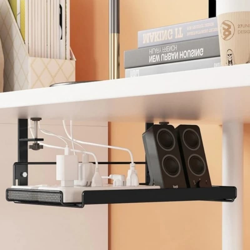 Cable Tray Under Work Desk Without Drilling, Steel Cable Organizer, Cable Tray, Storage Rack